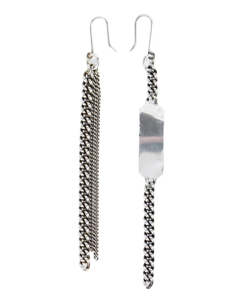 Ann Demeulemeester Carlotta Quote Chain earrings Silver