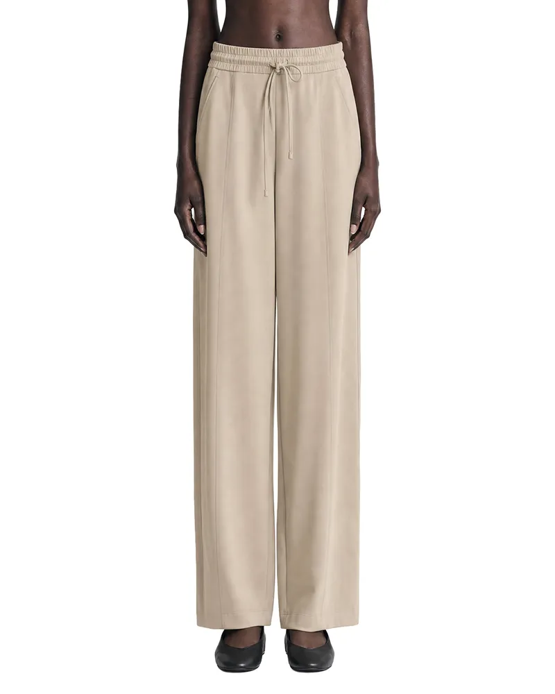 Max Mara Technical Jersey Barrel leg Trousers Beige