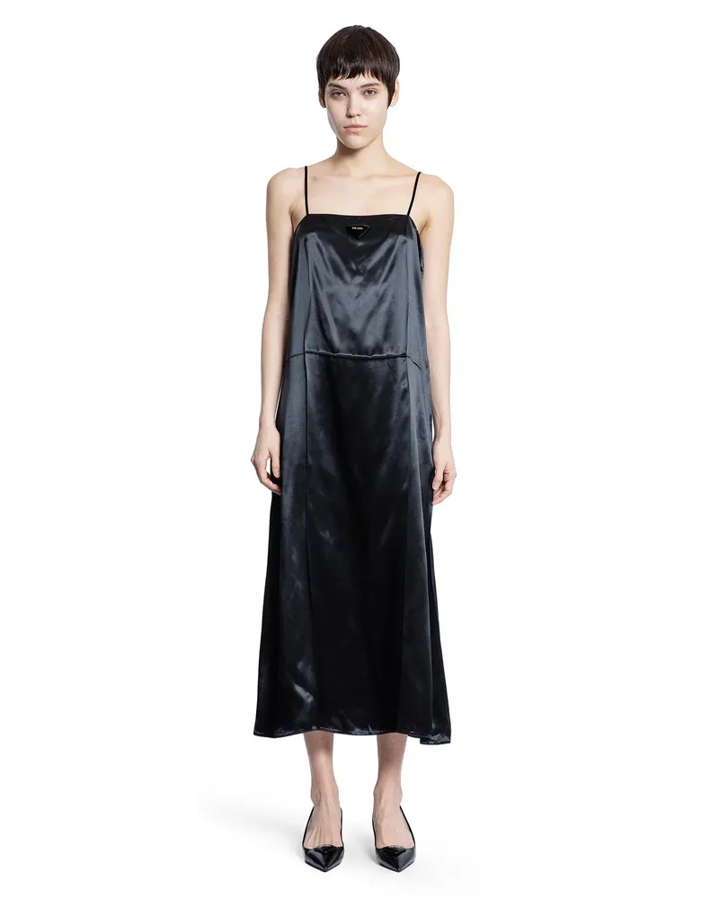 Prada Satin Slip Dress Black