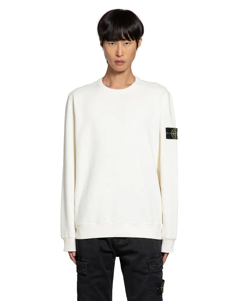 Stone Island 6100028 Brushed Cotton Fleece Sweatshirt Off-white