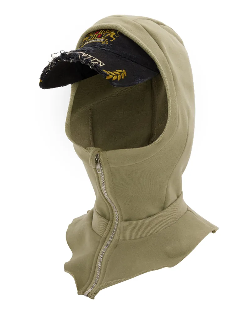 Martine Rose Cut Peak Hood Green