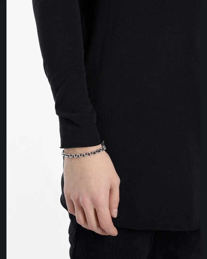 Ugo Cacciatori Jail Chain And Skulls Bracelet Silver