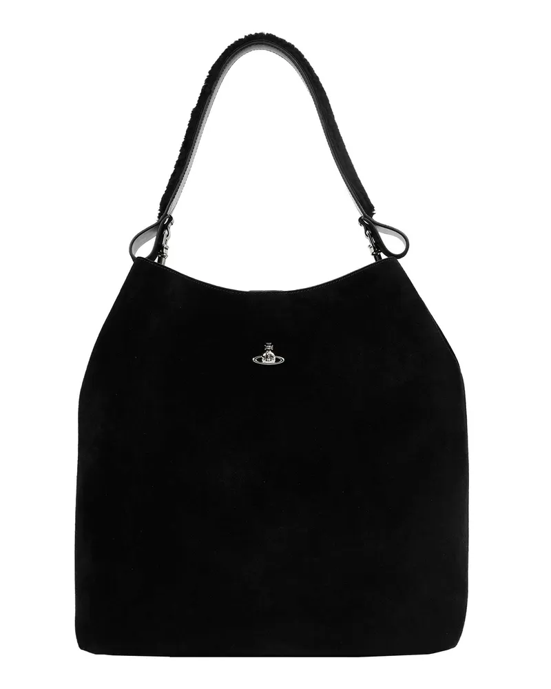 Vivienne Westwood Large Lottie Shoulder Bag Black