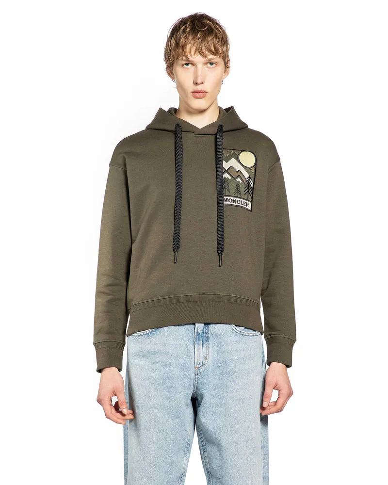 Moncler Mountain Logo Hoodie Green