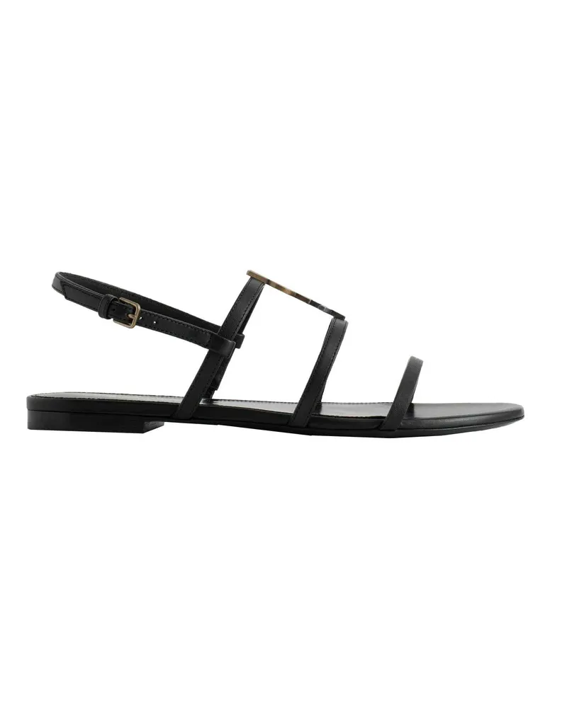 Saint Laurent Cassandra 05 Flat Sandals Black