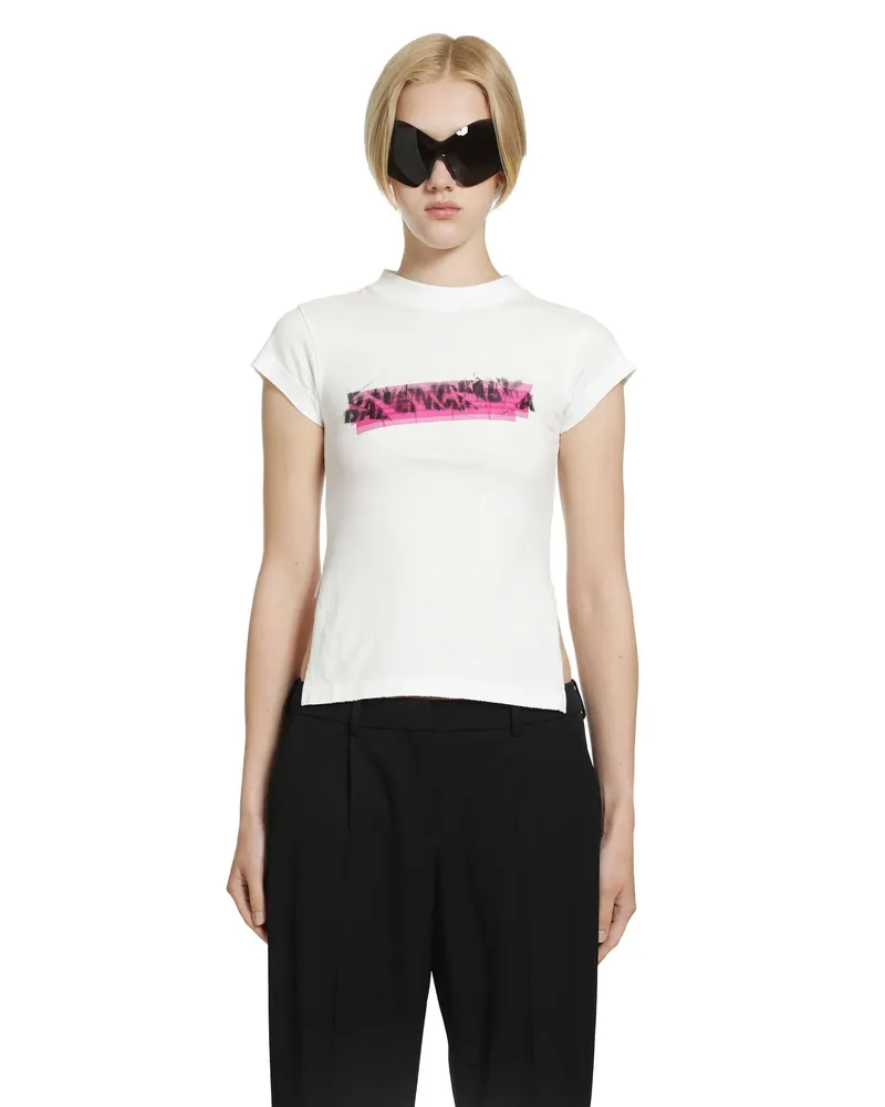 Balenciaga Spray Chopped Back T-Shirt White