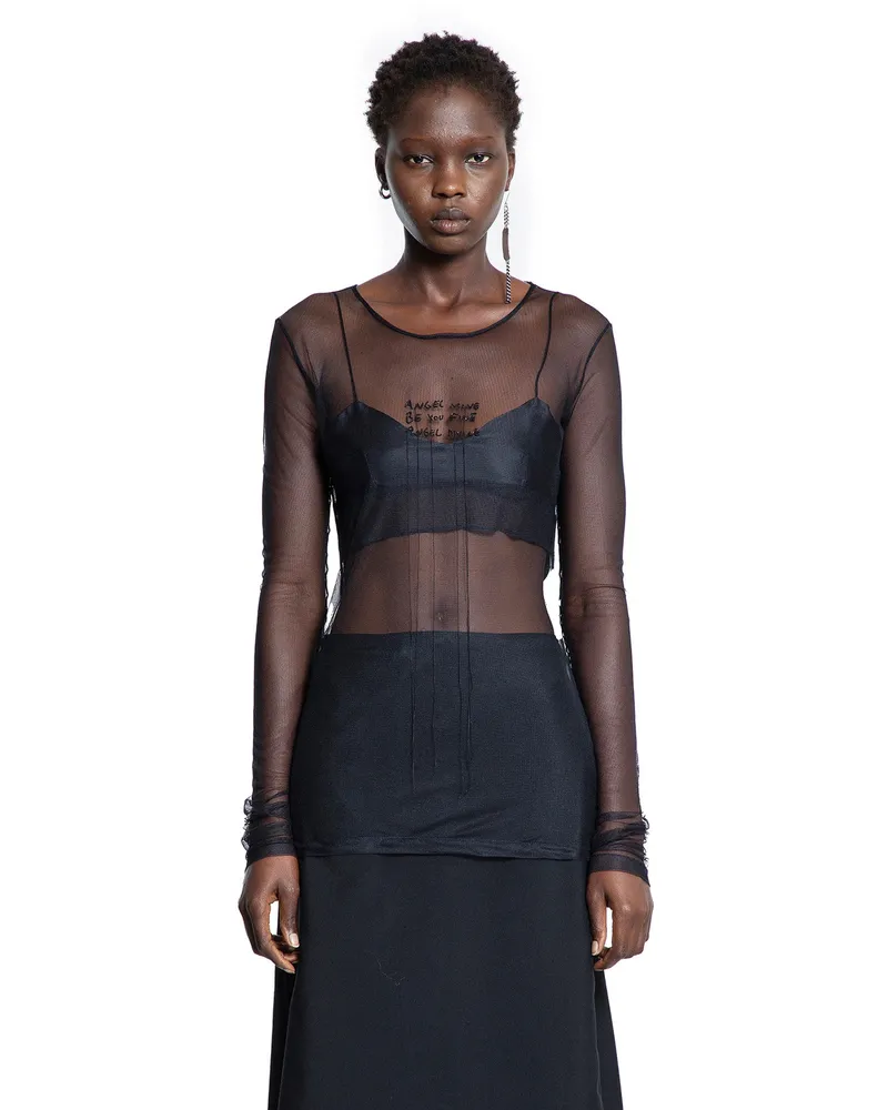 Ann Demeulemeester Fiene ''Angel Divine'' Tulle Long Sleeve Top Black