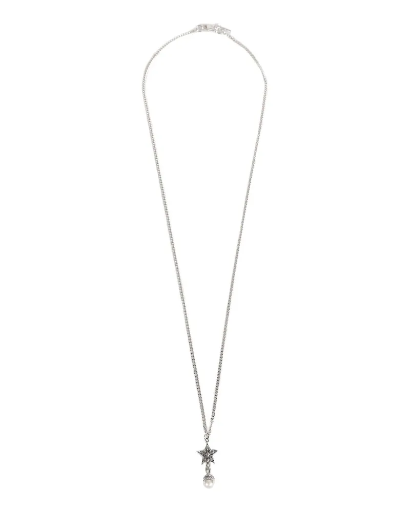Emanuele Bicocchi Stella Notre Dame Pearl Necklace Silver