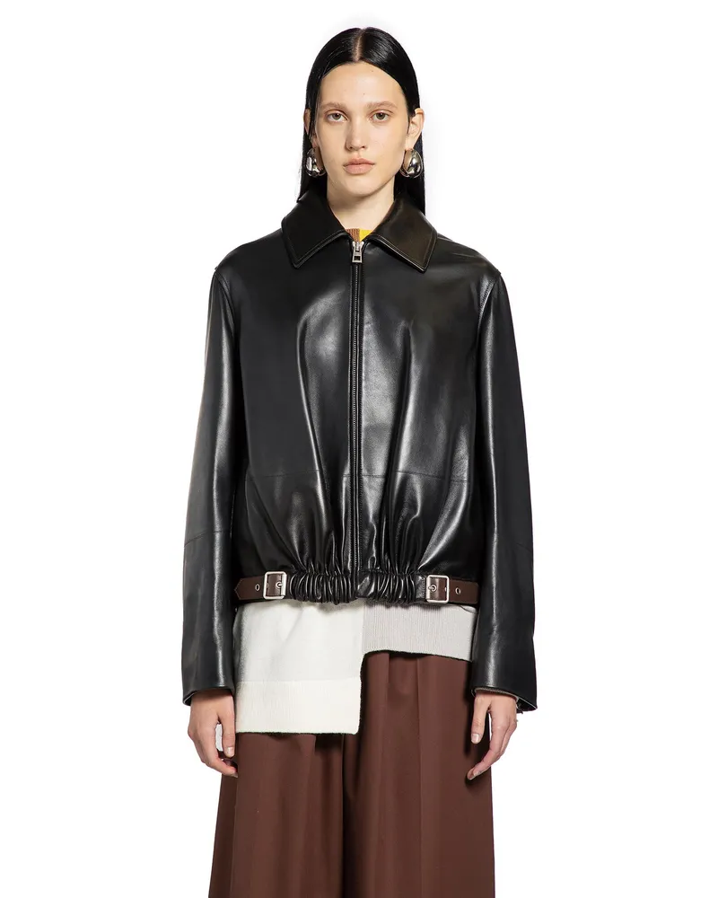 Loewe Belted Jacket in Nappa Lambskin Black