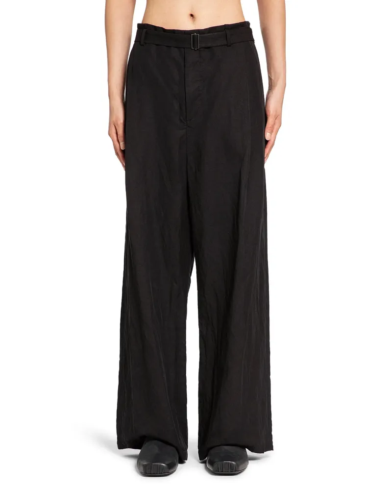 forme d'expression Pantaloni a gamba larga plissettati Black