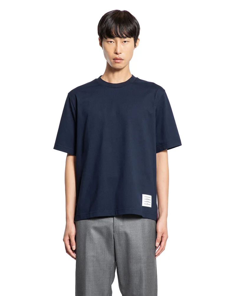 Thom Browne RWB T-Shirt in Midweight Jersey Blue