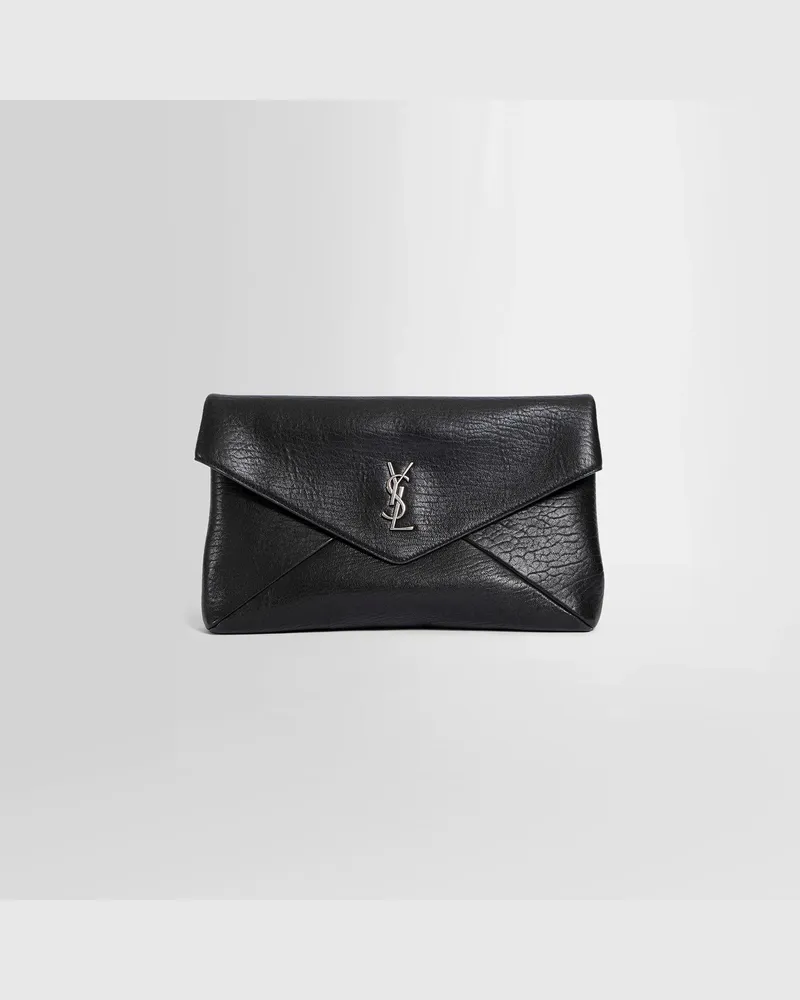 Saint Laurent Large Cassandre Pouch Black