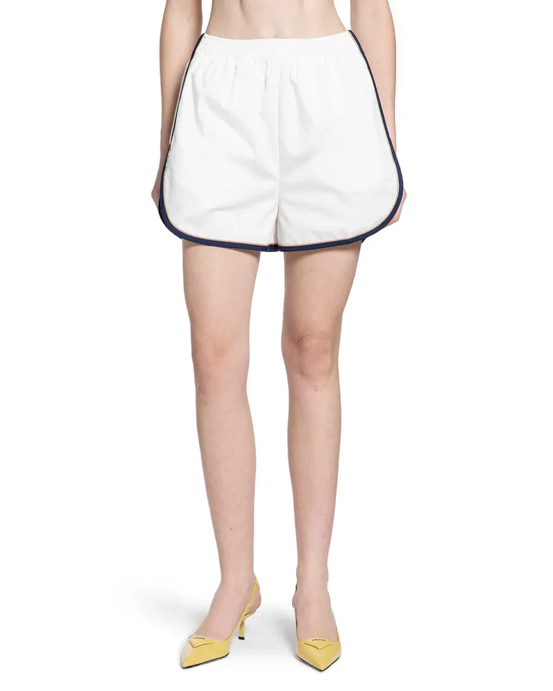 Prada Cotton Poplin Shorts White