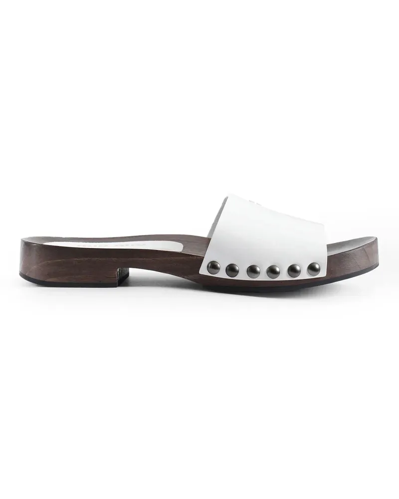 Miu Miu Patent Leather Clogs White