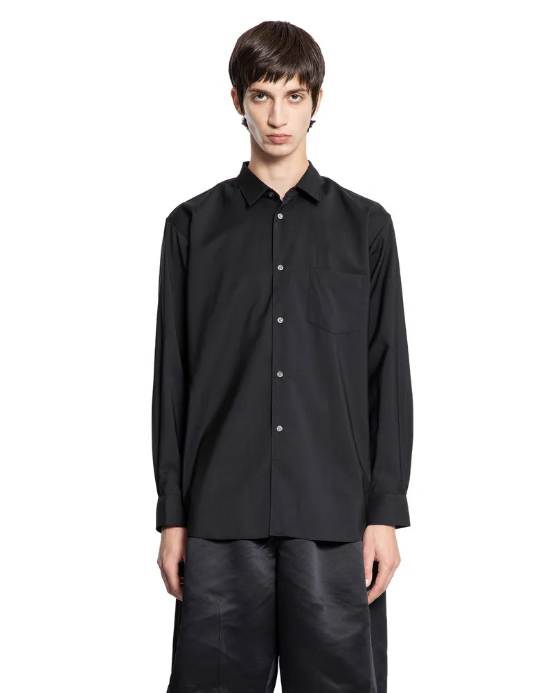 Comme des Garçons Wool Pocket Shirt Black