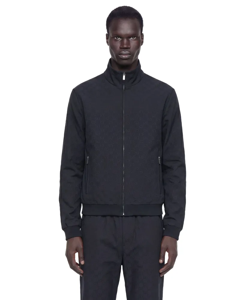 Gucci GG Nylon Jersey Track Jacket Blue