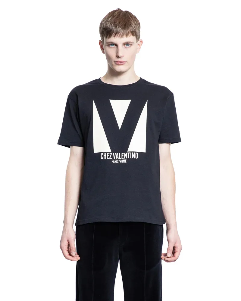 Valentino Garavani Chez  T-Shirt di Cotone Black