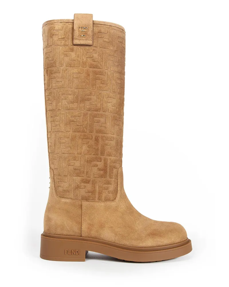 Fendi Filo Suede Boots Brown