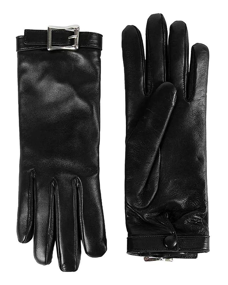 Ann Demeulemeester Arly Gloves with Buckle Black