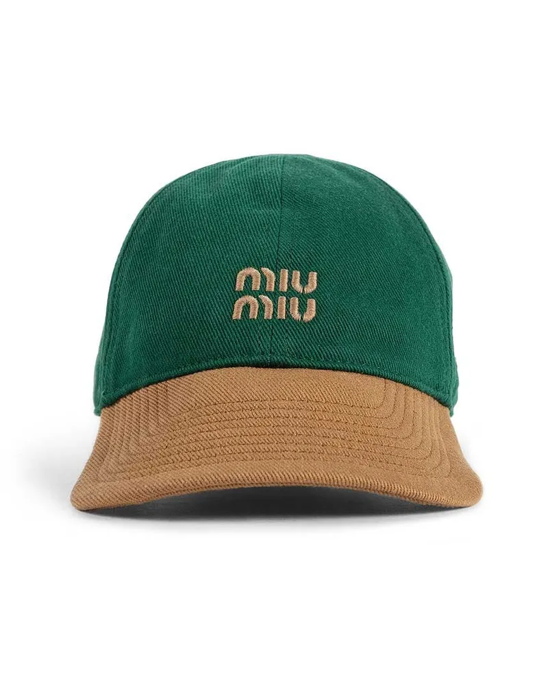 Miu Miu Drill Baseball Cap Green