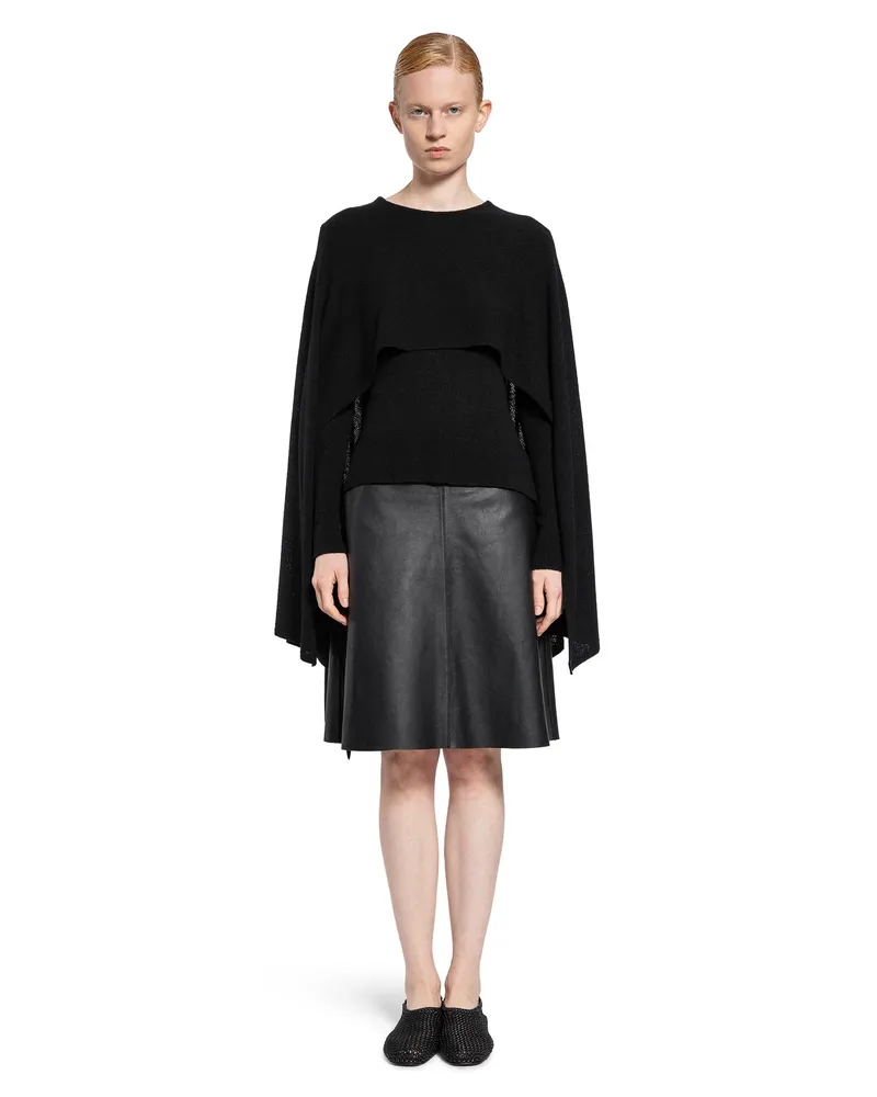 Totême mantella lavorata a maglia Black