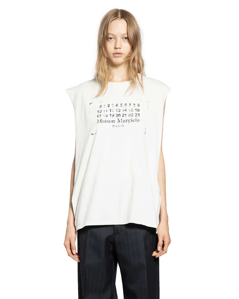 Maison Margiela Logo Tank Top Off-white