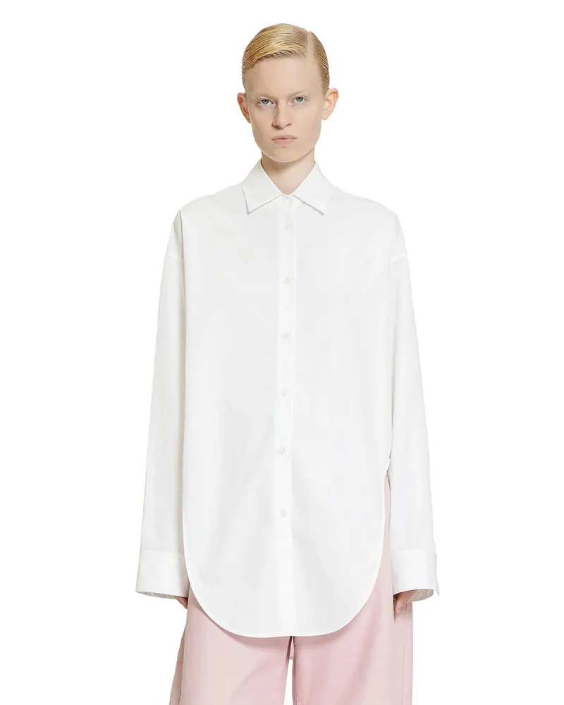 Loewe Curved Shirt in Cotton White