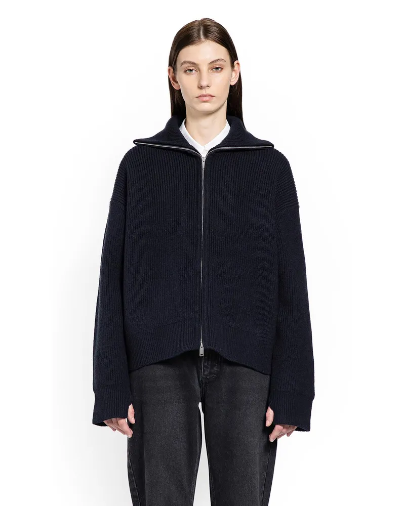 Studio Nicholson Sandos Zip-Up Sweater Blue