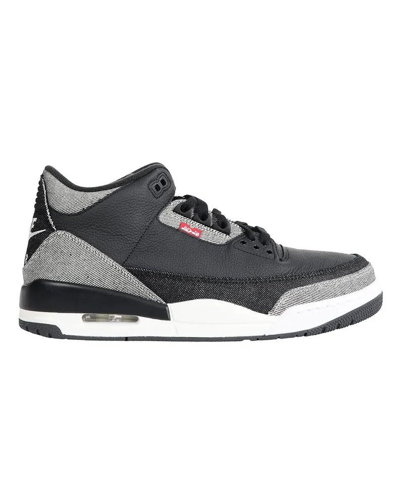 Nike Air Jordan 3 x Levi's Black and White Sneakers Black
