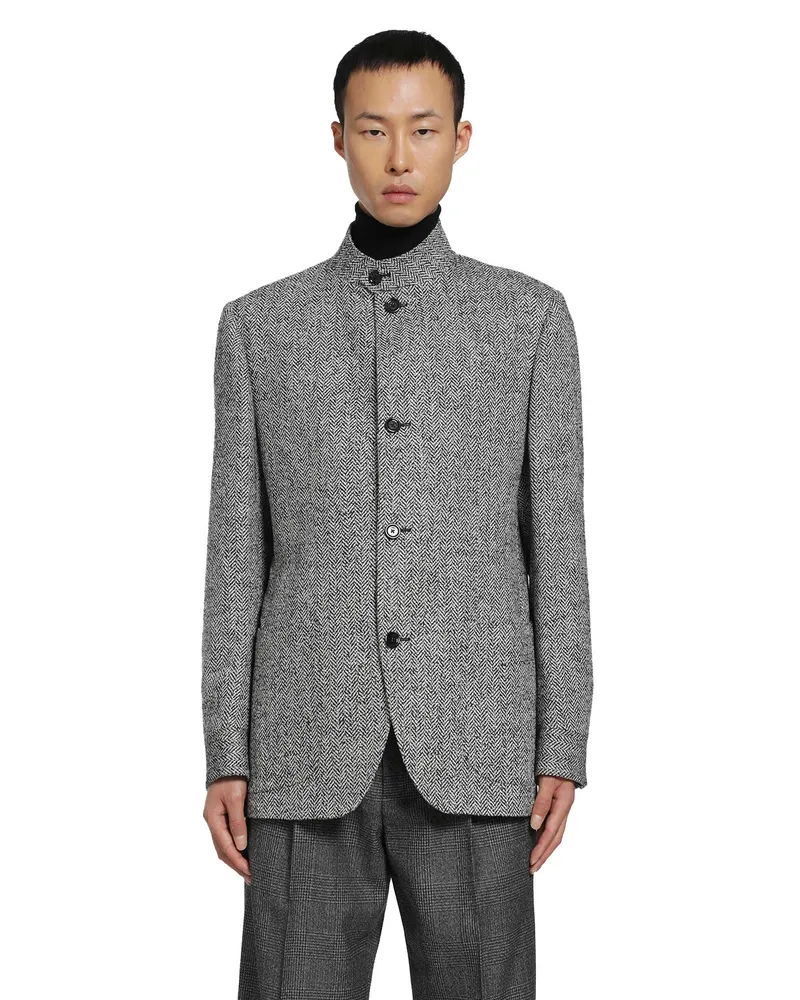LARDINI Single-breasted Wool Blazer Grey