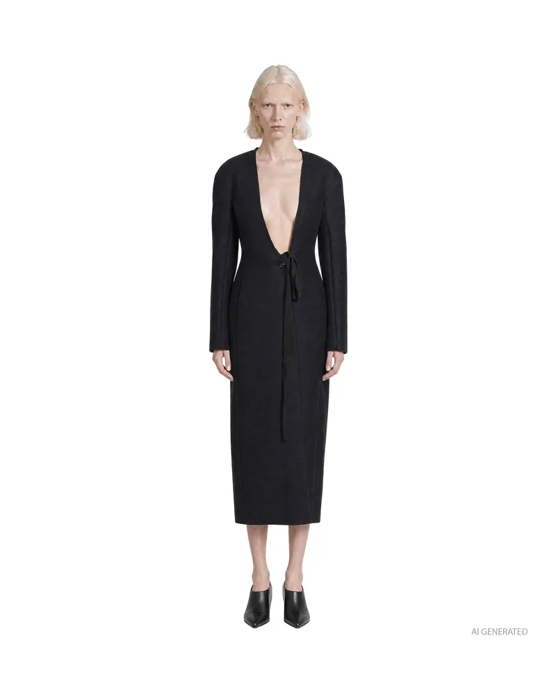 Maison Margiela Fitted Long Coat Blue