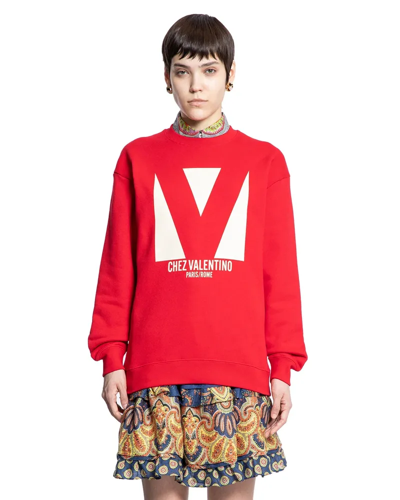 Valentino Garavani Chez  Cotton Sweatshirt Red