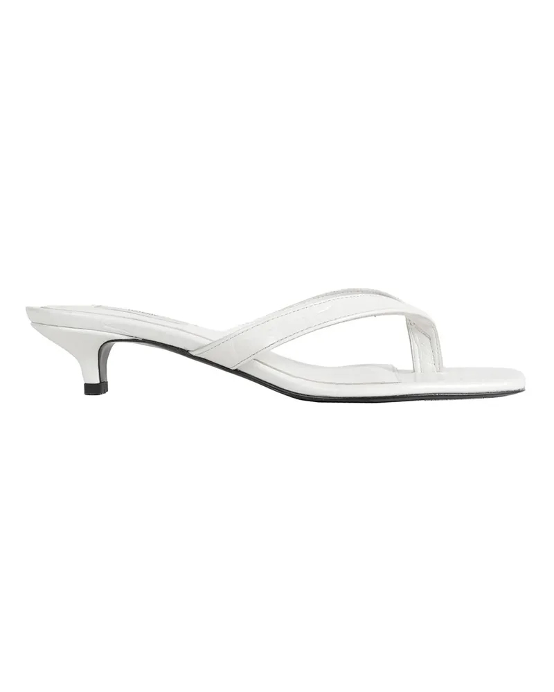Totême Croco-embossed Heeled Flip Flops Off-white
