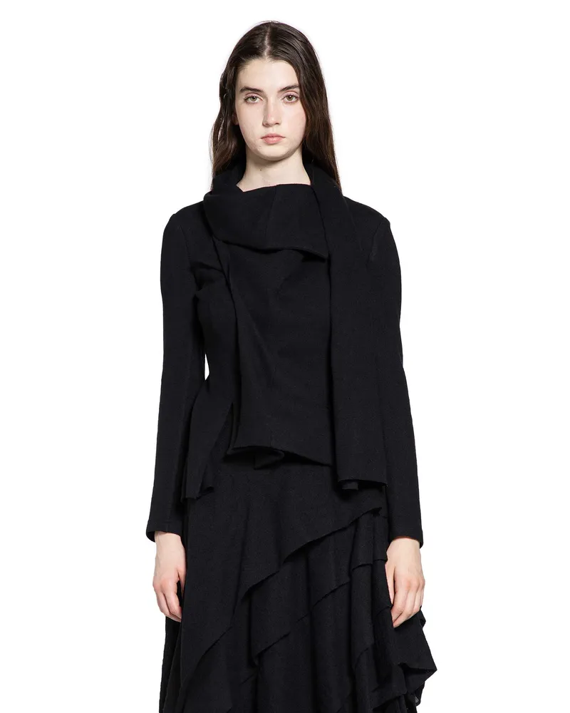 Yohji Yamamoto Stole Detail Jacket Black