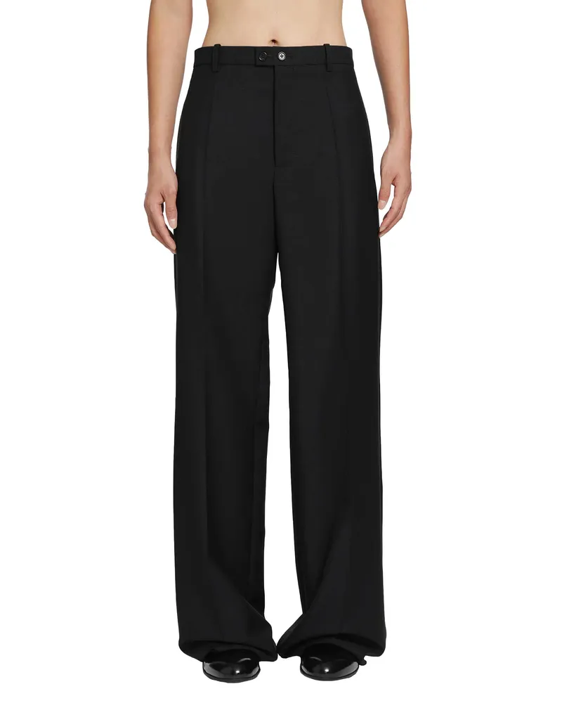 Jil Sander Wool Mohair Canvas Trousers Black