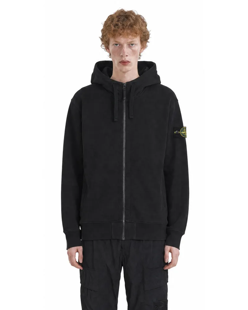 Stone Island 6100009 Cotton Fleece Sweatshirt Black