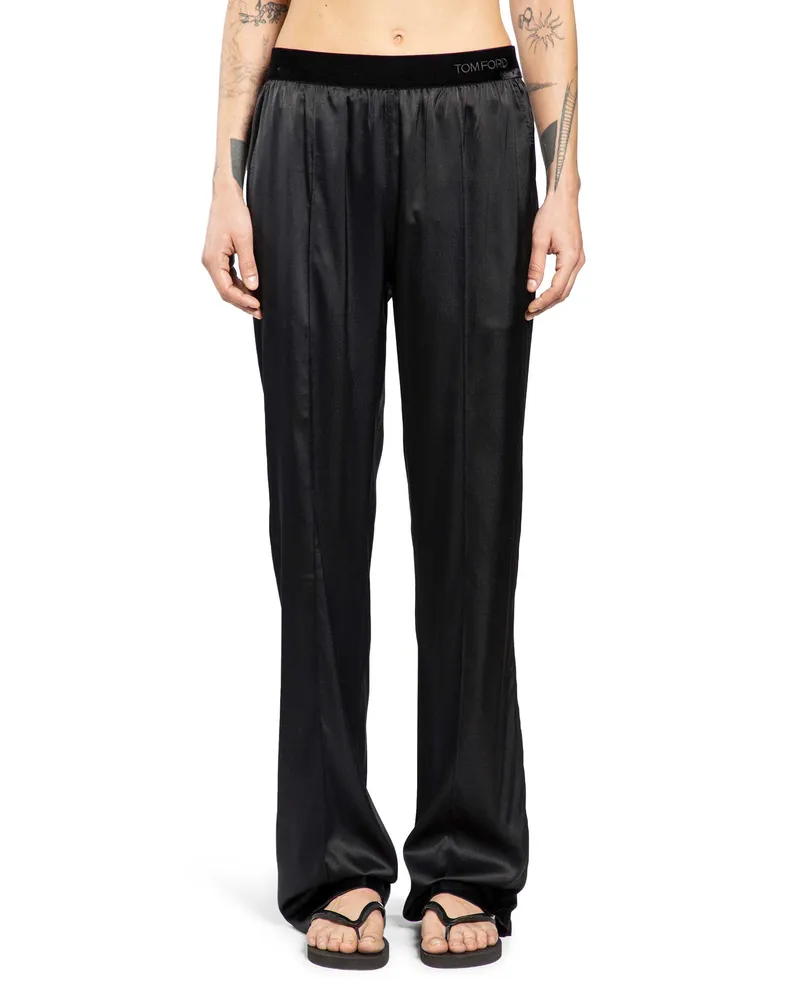 Tom Ford Stretch Silk Satin PJ Pants Black