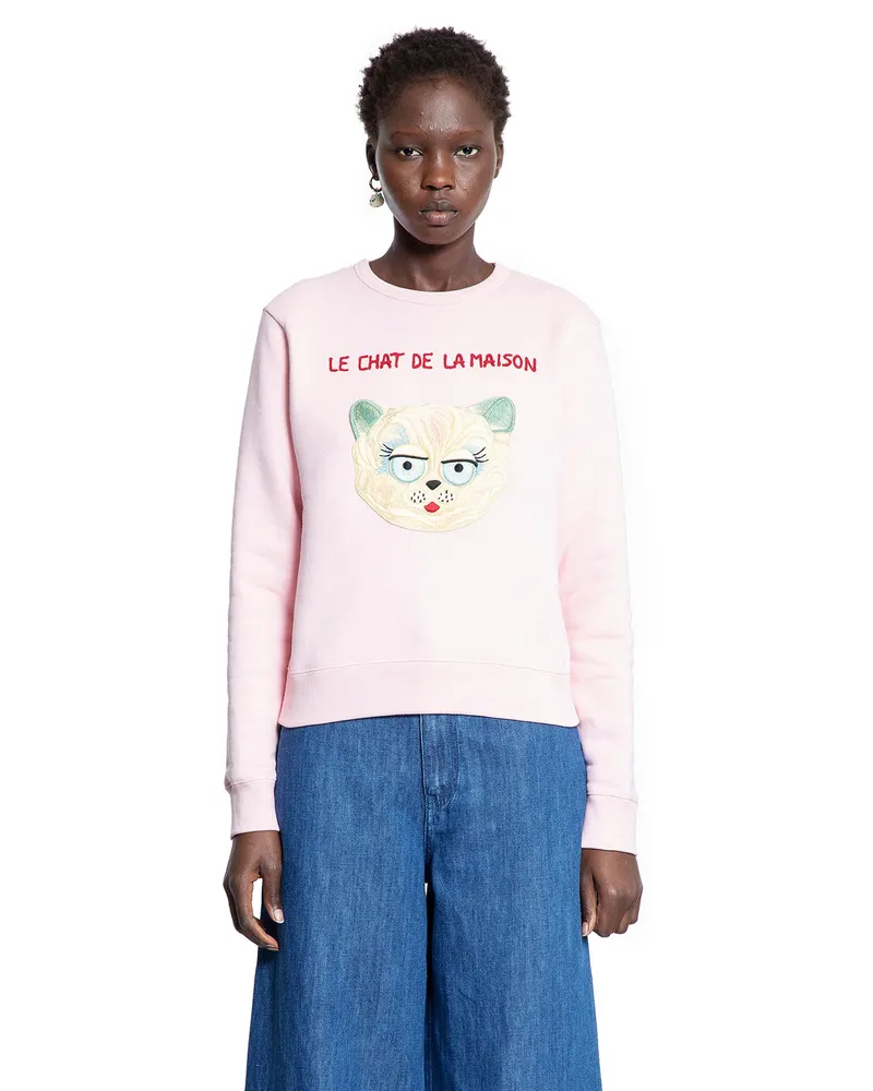 Valentino Garavani Le Chat De La Maison Cotton Sweatshirt Pink