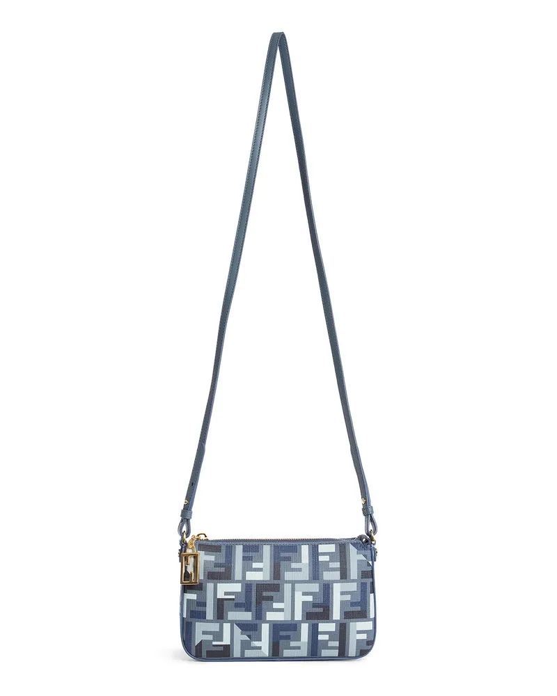 Fendi Baguette FF Canvas Chain pPuch Blue