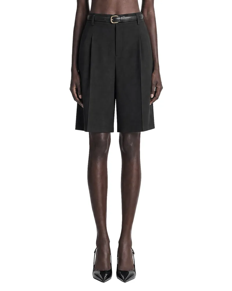 Max Mara Woollen Cloth Bermuda Shorts Black