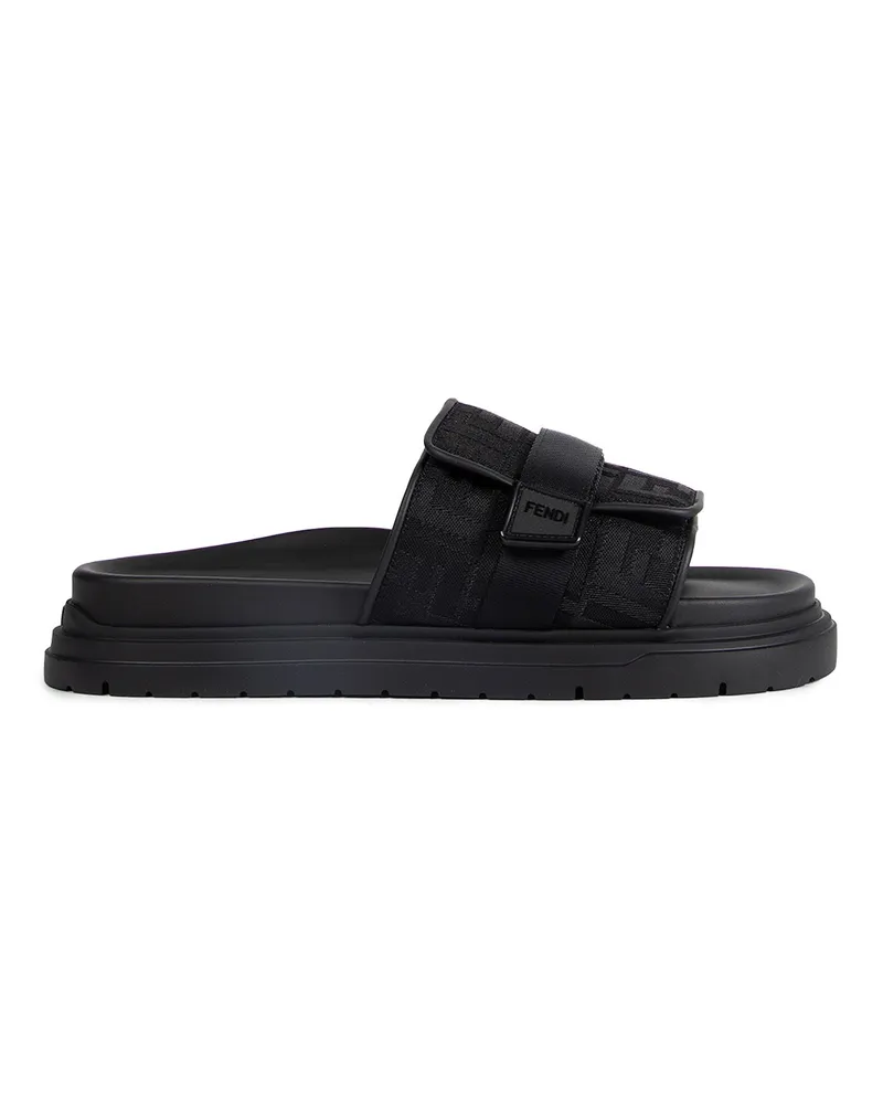 Fendi FF Jacquard Chunky Slides Black