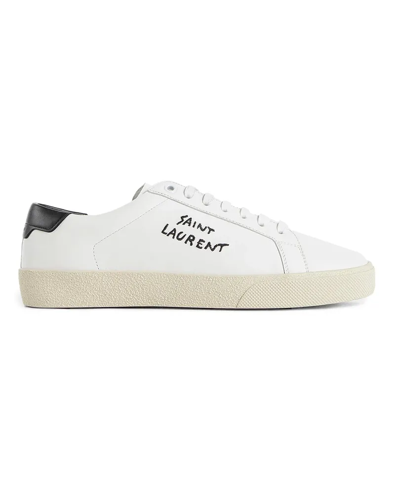 Saint Laurent Court classic sl/06 embroidered leather sneakers White