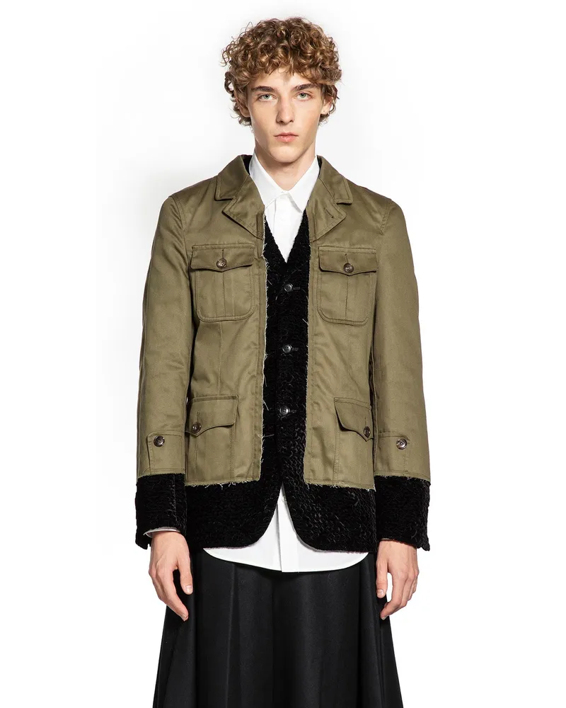 Comme des Garçons Spliced Military Blazer Green