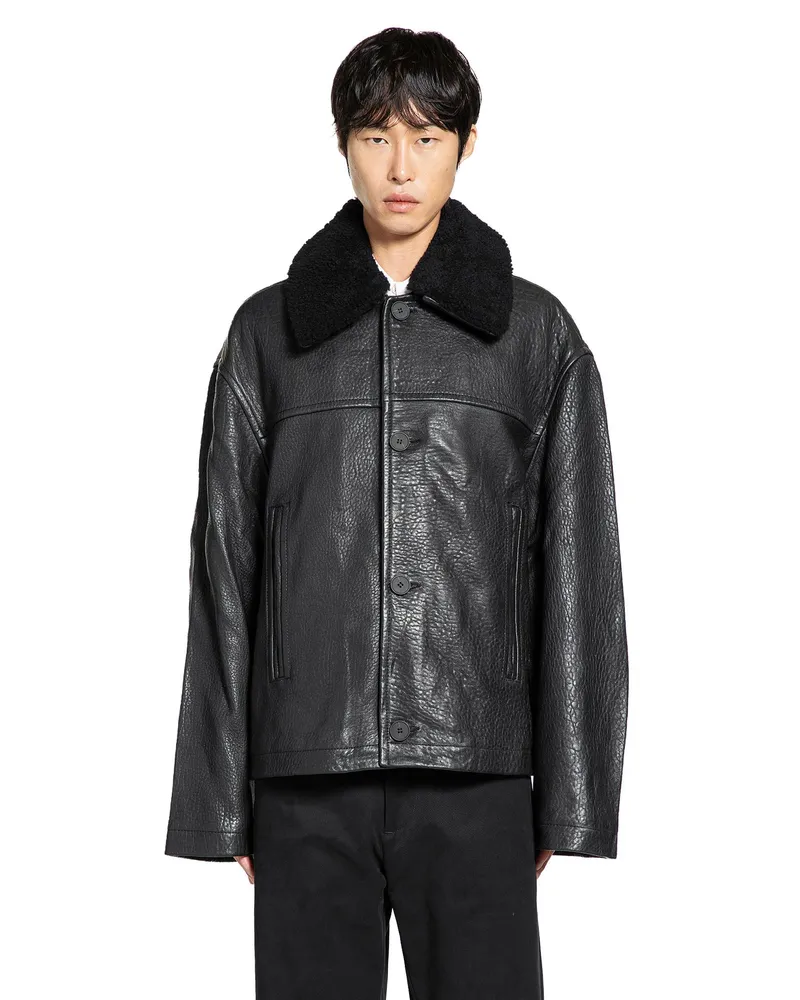 Studio Nicholson Shearling Collar Jacket Black