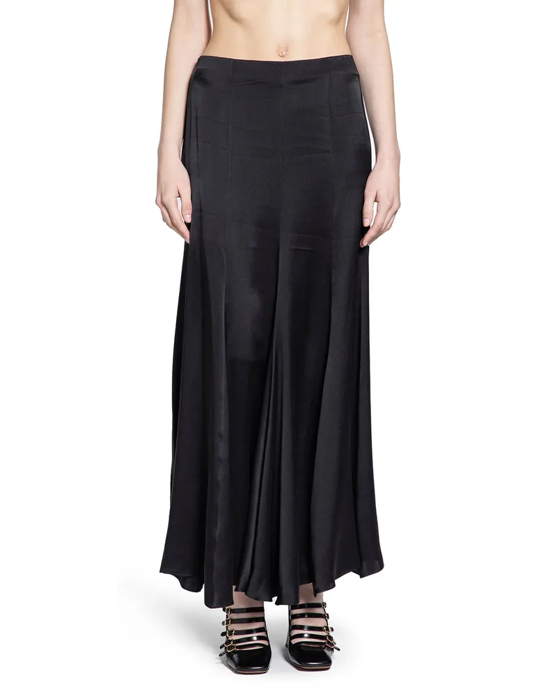 Chloé Fluid maxi skirt in Washed Silk satin Black