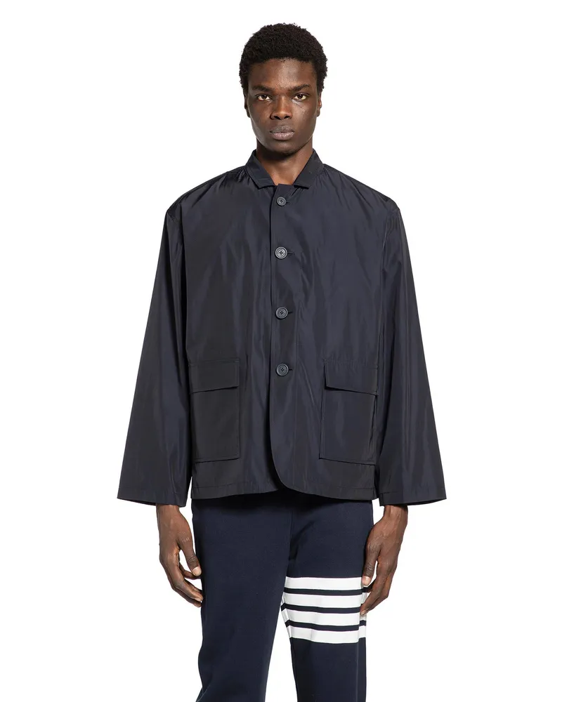 Thom Browne Packable Logo print jacket in Blue