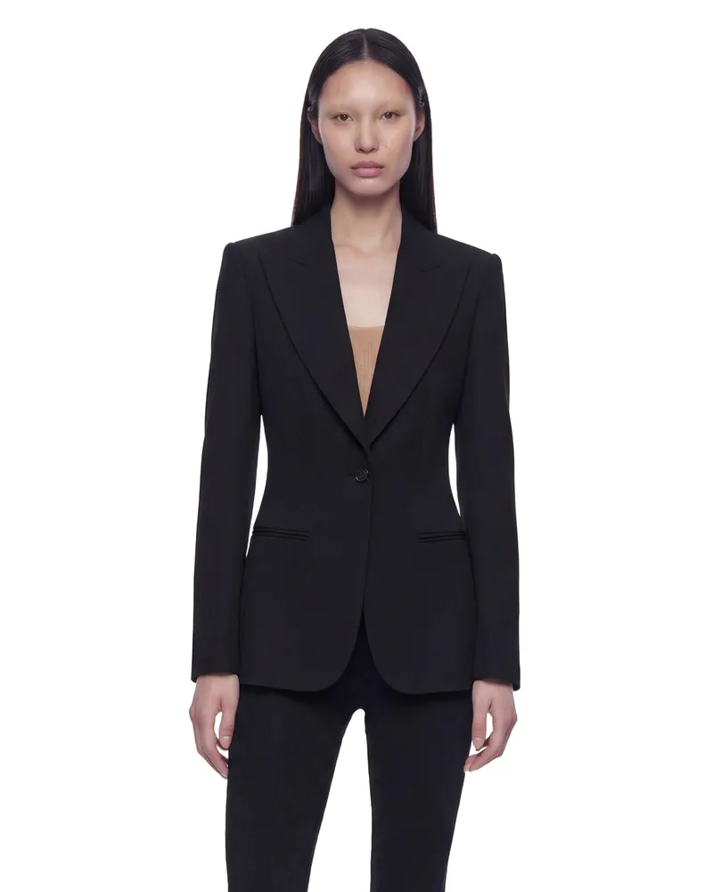 Gucci Technical Stretch Wool Blazer Black