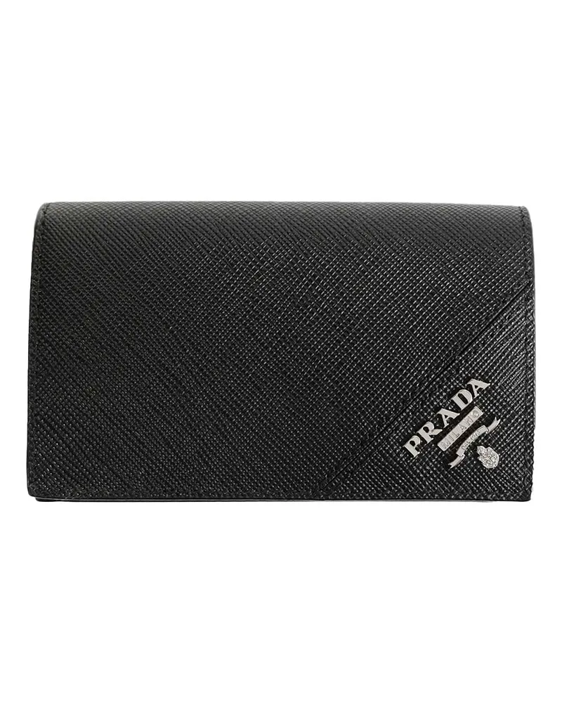 Prada Saffiano Leather Business Card Holder Black