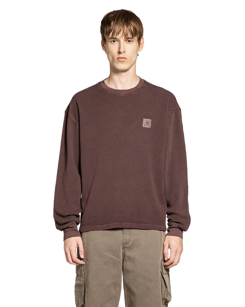 Carhartt WIP MAN BROWN T-SHIRTS & TANK TOPS Brown