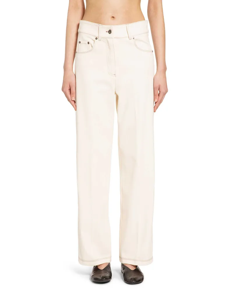 Max Mara Cotton Nylon Jersey 5 Pocket Jeans Off-white